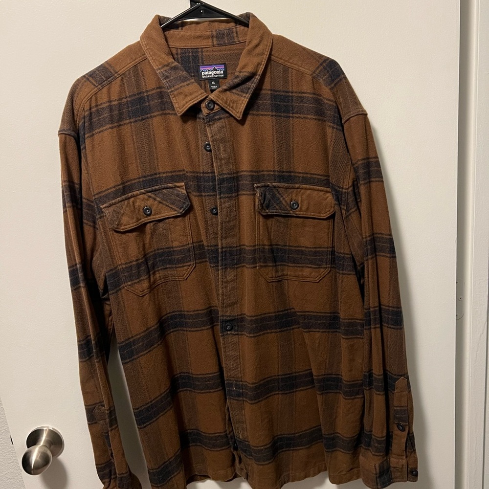 Patagonia Brown and Black Organic Cotton Shirt
